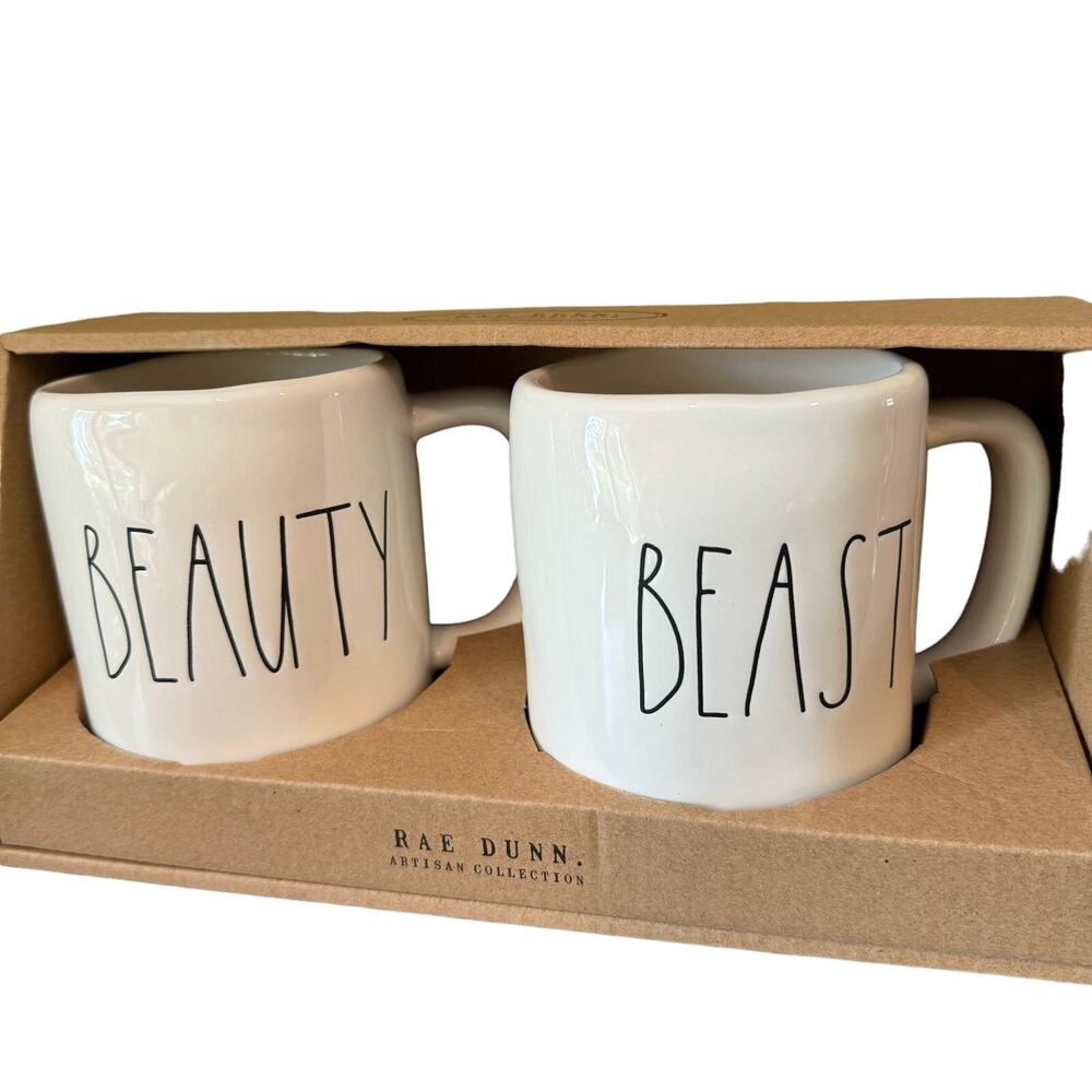 Rae Dunne "Beauty and Beast" Mug Set of 2- NIB